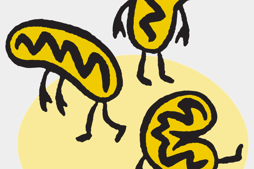 Illustration of tired mitochondria.
