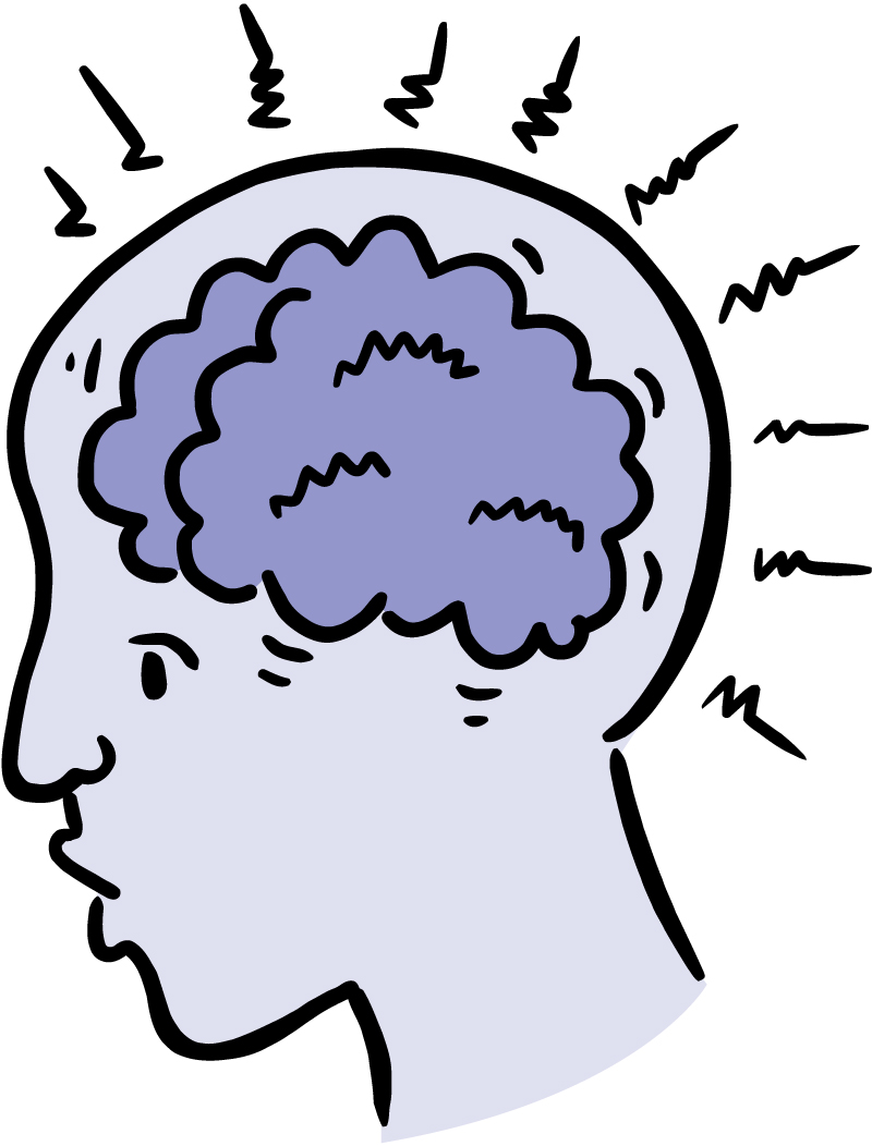 Illustration of a distressed brain.