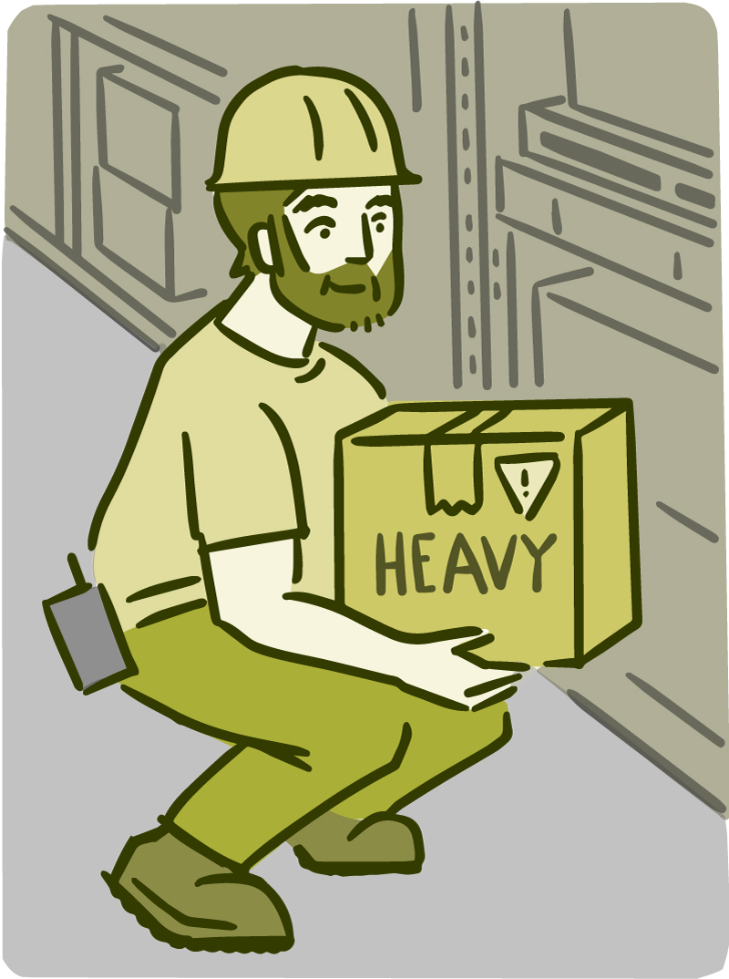 Man lifting a heavy box