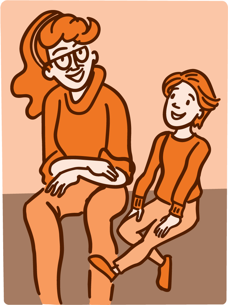 Illustration of a mother speaking with her child