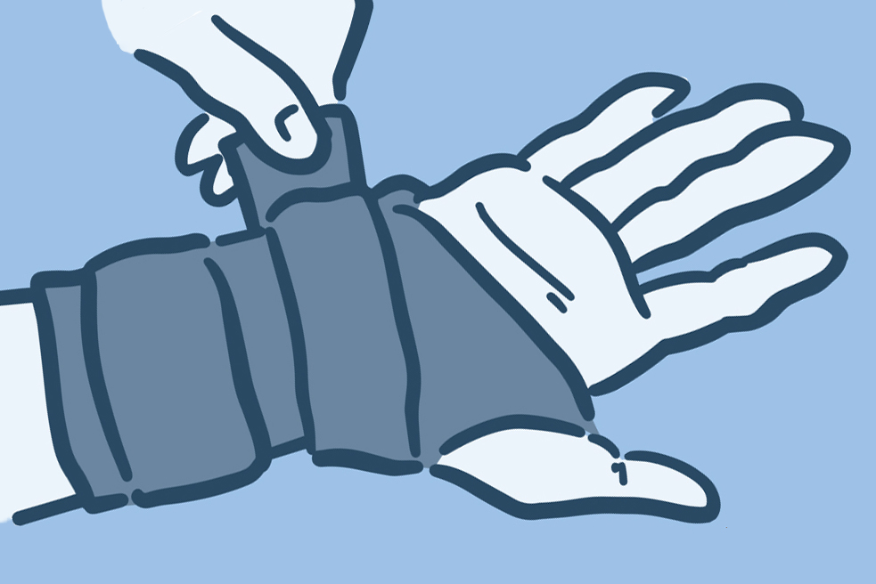 Illustration of a hand brace