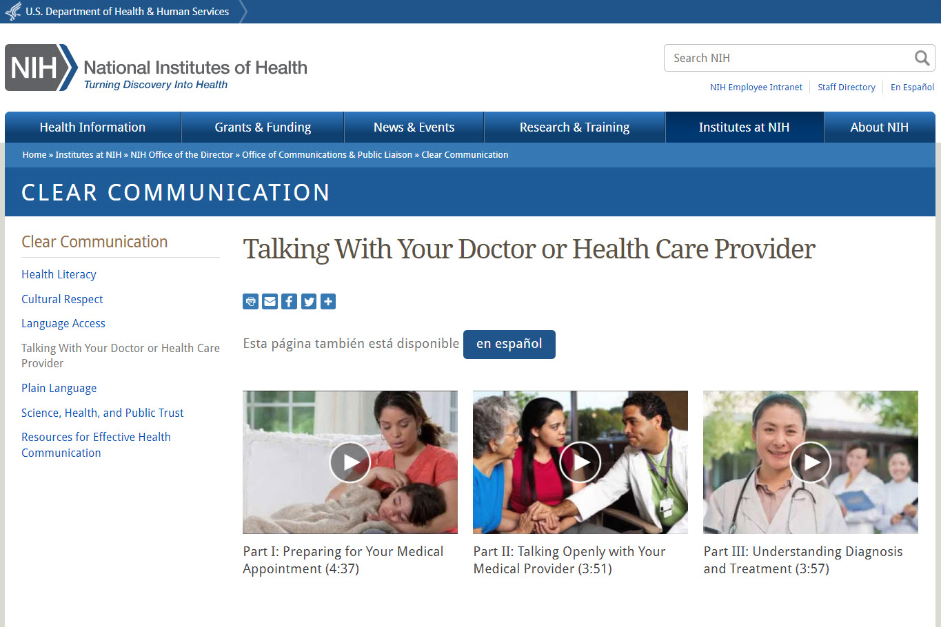 Screenshot of the talking with you doctor website