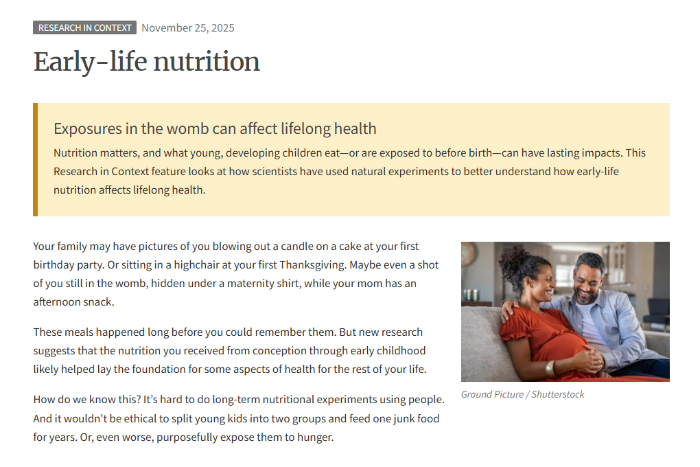 Screenshot of the NIH Research in Context website.