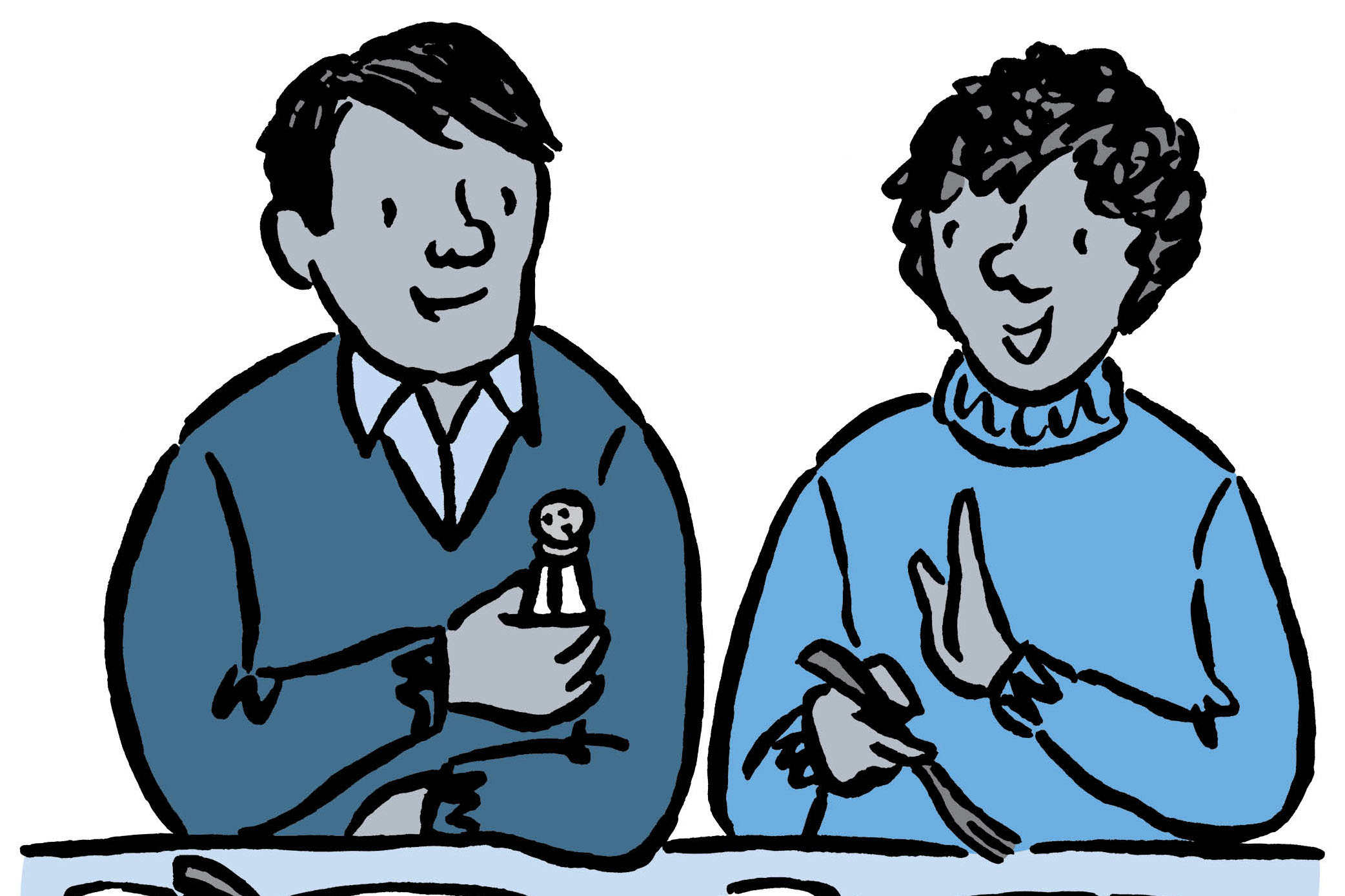 Illustration of a woman saying no to using a salt shaker