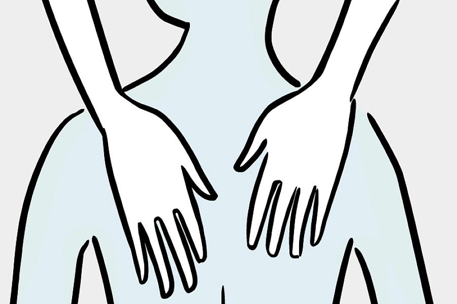 Illustration of hands massaging a person’s back Illustration of hands massaging a person’s back.