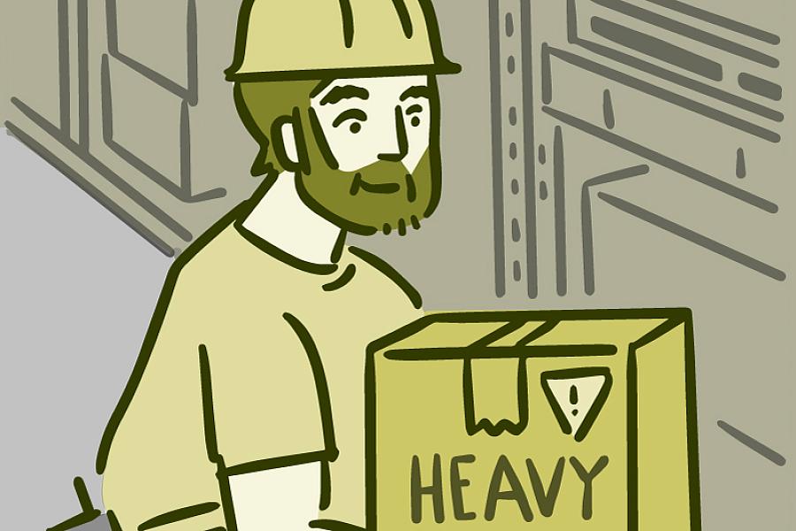 Man lifting a heavy box Man lifting a heavy box