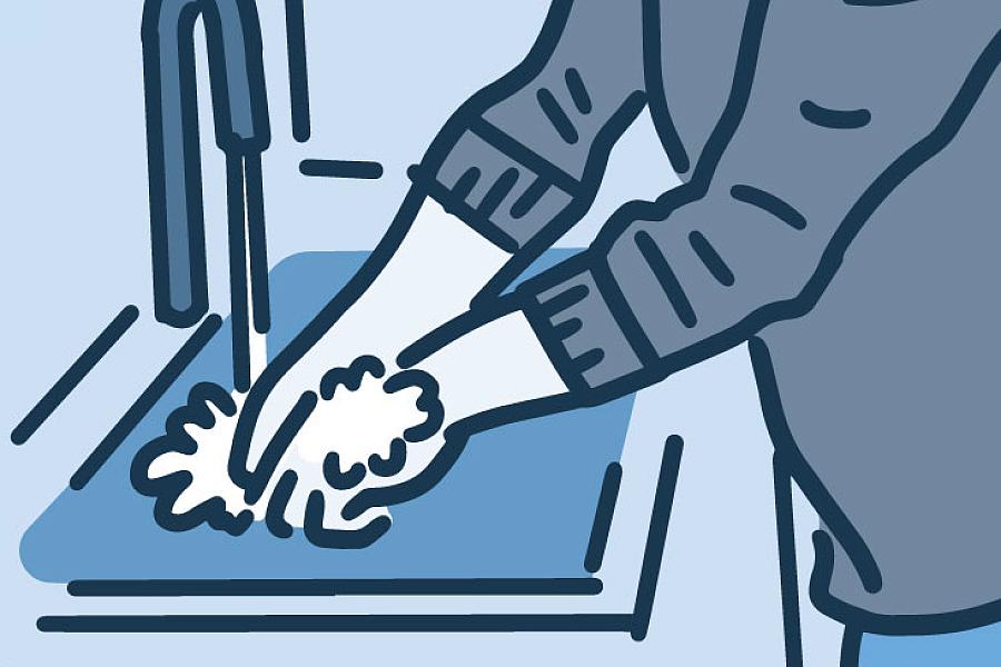 Illustration man feeling distressed washing hands Illustration man feeling distressed washing hands