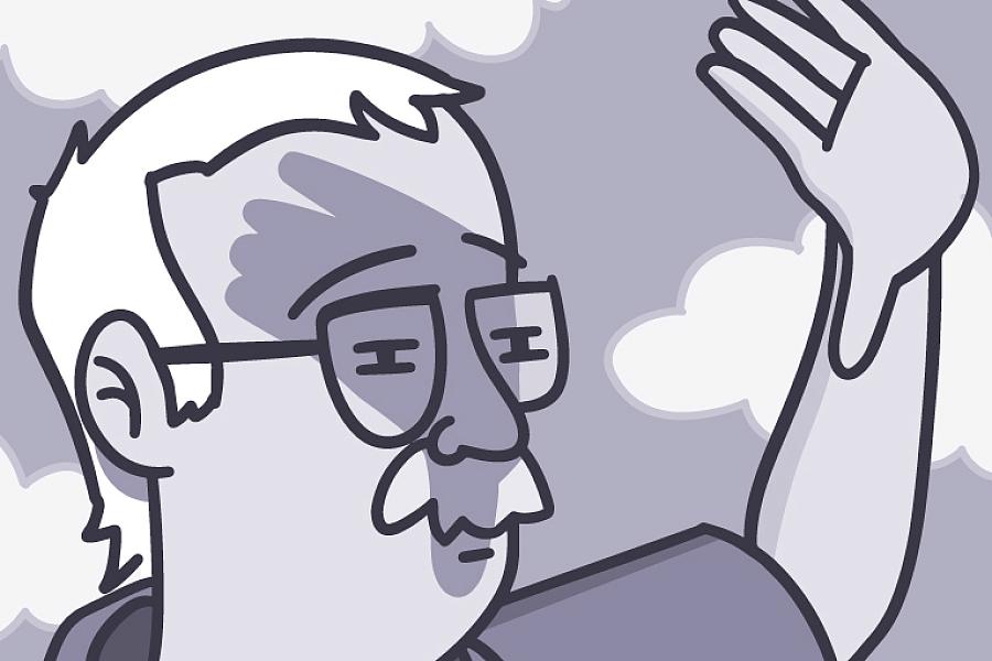 Older man covering his eyes from the sunshine while squinting Older man covering his eyes from the sunshine while squinting