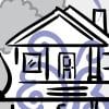 Illustration of swirling gas seeping from the ground into a basement and throughout a home.
