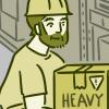 Man lifting a heavy box Man lifting a heavy box