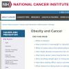 Screenshot of NCI obesity and cancer web page Screenshot of NCI obesity and cancer web page
