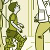 Illustration of a child wearing the robotic exoskeleton in a laboratory Illustration of a child wearing the robotic exoskeleton in a laboratory