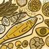 Illustration of healthy foods Illustration of healthy foods