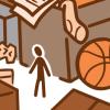 Illustration of person looking at an overstuffed box