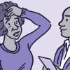 Illustration of a woman talking with her doctor Illustration of a woman talking with her doctor
