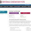 Screenshot of the Cancer Information Service website Screenshot of the Cancer Information Service website