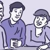Illustration of parents talking with teenage son Illustration of parents talking with teenage son