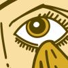 Illustration of a person cleaning their eyelid with a washcloth