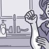 Illustration of person putting cream on their arm Illustration of person putting cream on their arm