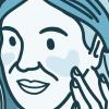 Illustration of a woman touching rosacea patches on her cheeks Illustration of a woman touching rosacea patches on her cheeks
