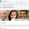 Screenshot of the Asian language resources website