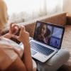 Older woman video chatting with a young girl Older woman video chatting with a young girl
