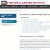 Screenshot of the Coronavirus: What People with Cancer Should Know website