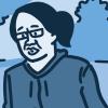 Illustration of a woman having trouble breathing while walking outside Illustration of a woman having trouble breathing while walking outside
