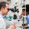 Boy getting an eye exam Boy getting an eye exam