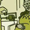 Illustration of a pregnant woman having her weight checked Illustration of a pregnant woman having her weight checked