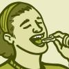 Illustration of a person putting in their mouthguard Illustration of a person putting in their mouthguard
