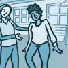 Illustration of a person doing rehabilitation exercises with a physical therapist Illustration of a person doing rehabilitation exercises with a physical therapist