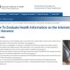 Screenshot of the How To Evaluate Health Information on the Internet website