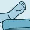 Illustration of a foot elevated on a stool Illustration of a foot elevated on a stool