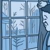 A person looking sad and staring out of the window