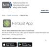 Screenshot of the HerbList app website