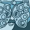 Illustration of a person getting a refractive eye exam Illustration of a person getting a refractive eye exam.