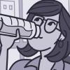 Illustration of a woman sitting in a chair drinking from a water bottle Illustration of a woman sitting in a chair drinking from a water bottle.