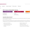 Screenshot of the Cancer Information Service.