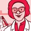 Illustration of a health care professional holding a vial with a blood sample Illustration of a health care professional holding a vial with a blood sample.