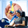 Illustration of a woman controlling a bionic arm using brain signals.