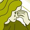 Illustration of a teenage girl crying and walking away from a group of girls.