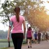 Group of people walking outdoors.
