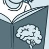 Illustration of a father and daughter reading a book together on the brain, with brain signal activity shown in the background.
