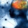 A conceptual image showing a person in blue with a glowing, clouded brain and interconnected nodes and lines in background.