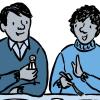 Illustration of a woman saying no to using a salt shaker Illustration of a woman saying no to using a salt shaker