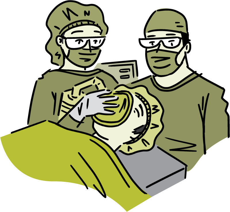 illustration patient receiving anesthesia