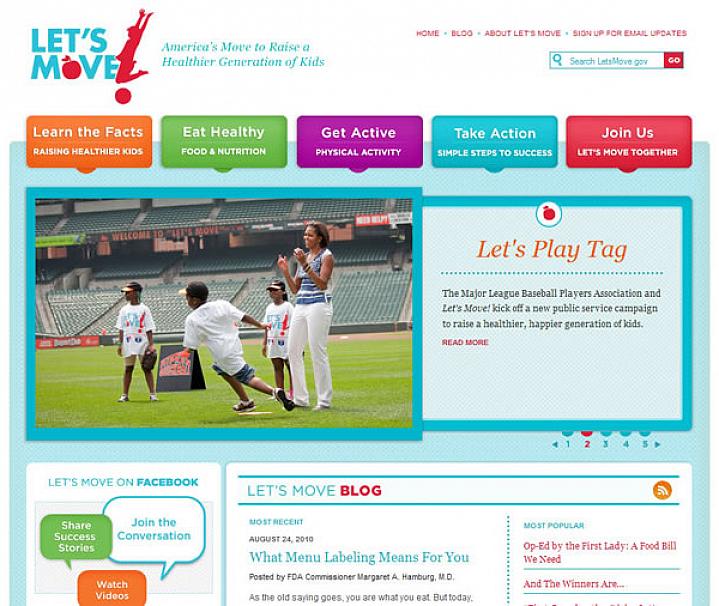 Screenshot of the Let's Move! web site