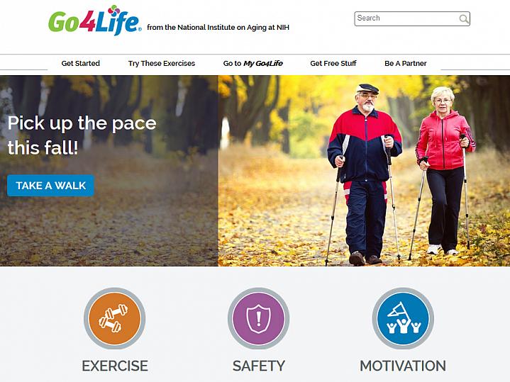 Screen capture of the homepage for the Go4Life website.