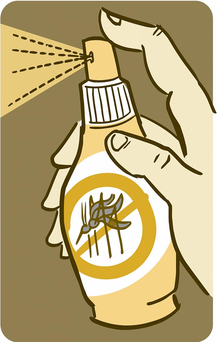 Illustration of a spray-bottle of mosquito repellent.